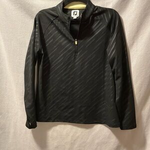 FootJoy Black and Yellow Quarter-Zip Jacket